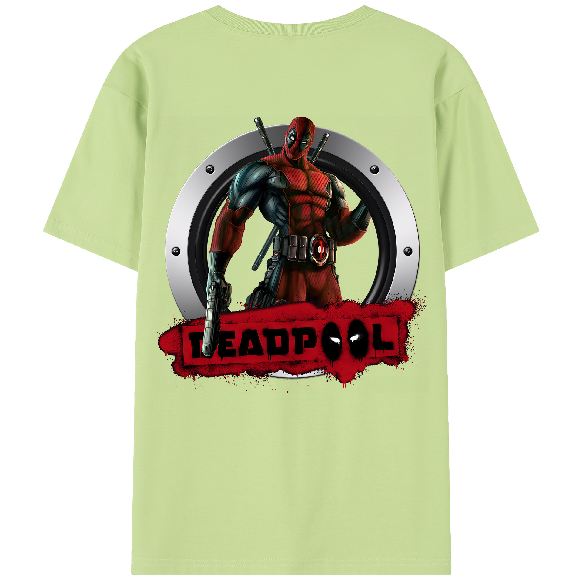 （画像用） Deadpool デッドプール 綿100％半袖Tシャツ（背面プリント）